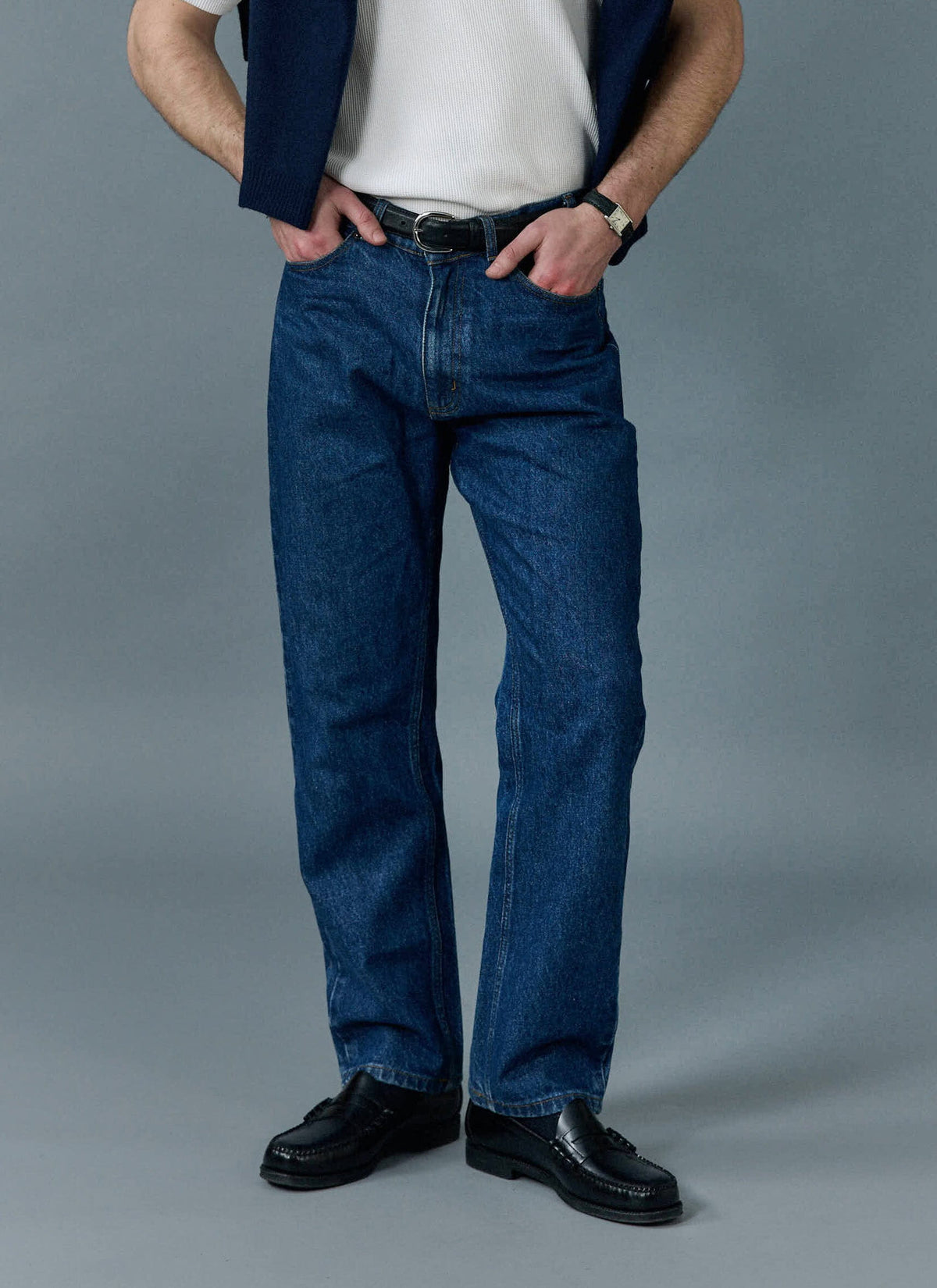 Men's Straight Leg Denim Jeans - BCI Cotton - Mid Wash