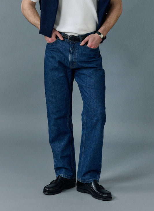 Men's Straight Leg Denim Jeans - BCI Cotton - Mid Wash