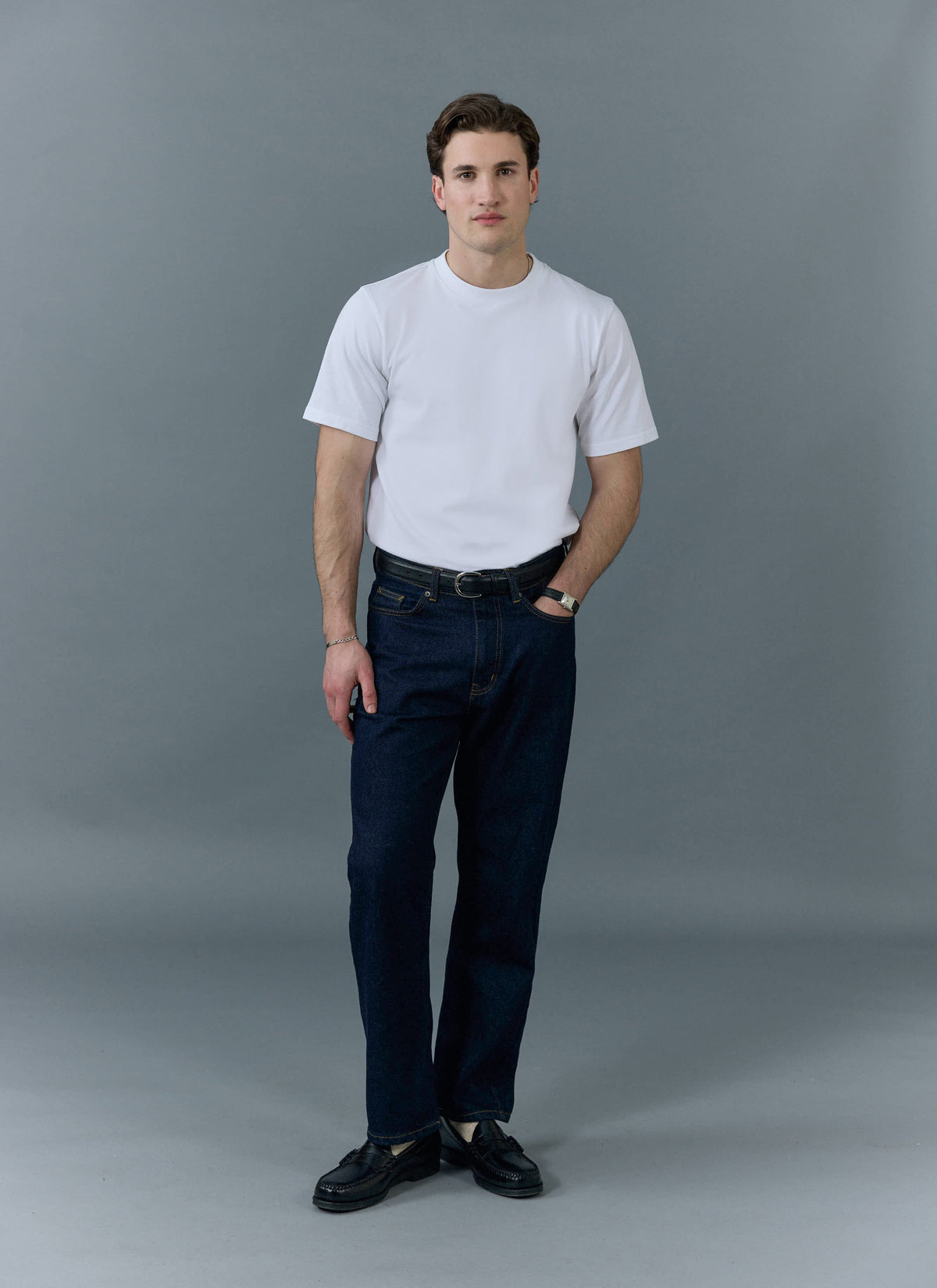 Men's Straight Leg Denim Jeans - BCI Cotton - Indigo Blue