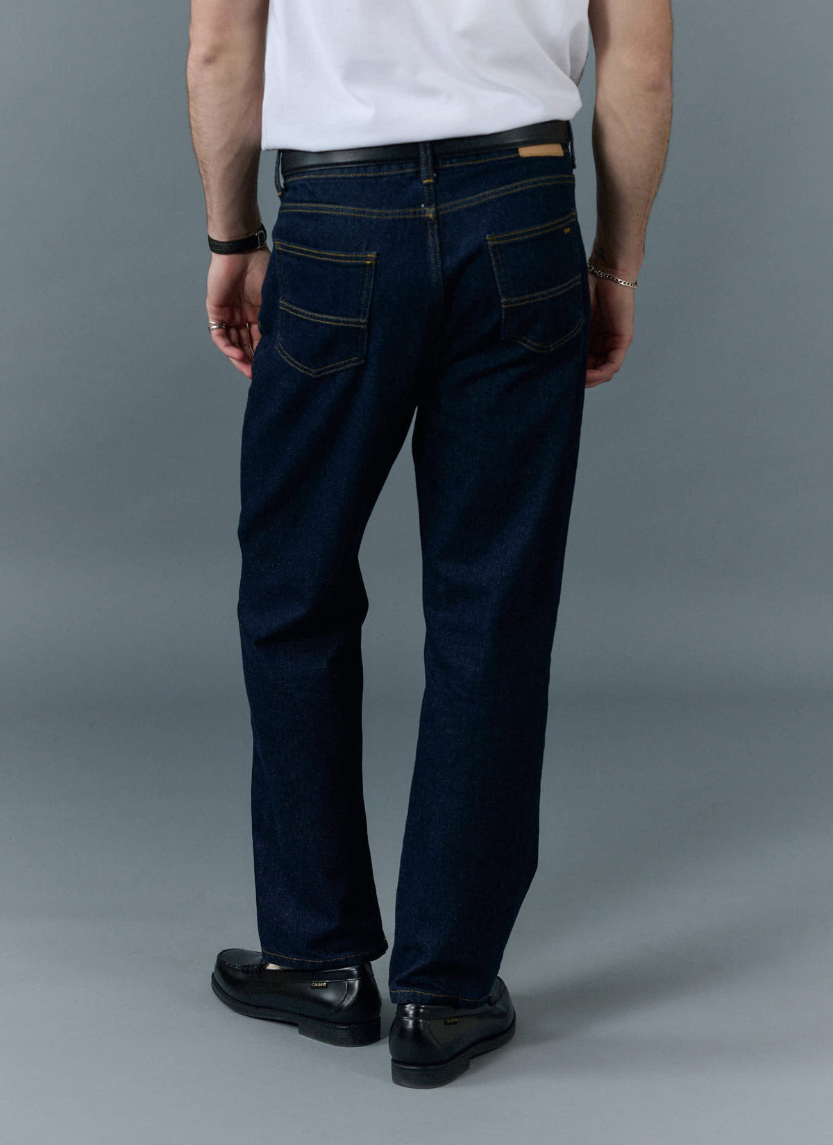 Men's Straight Leg Denim Jeans - BCI Cotton - Indigo Blue