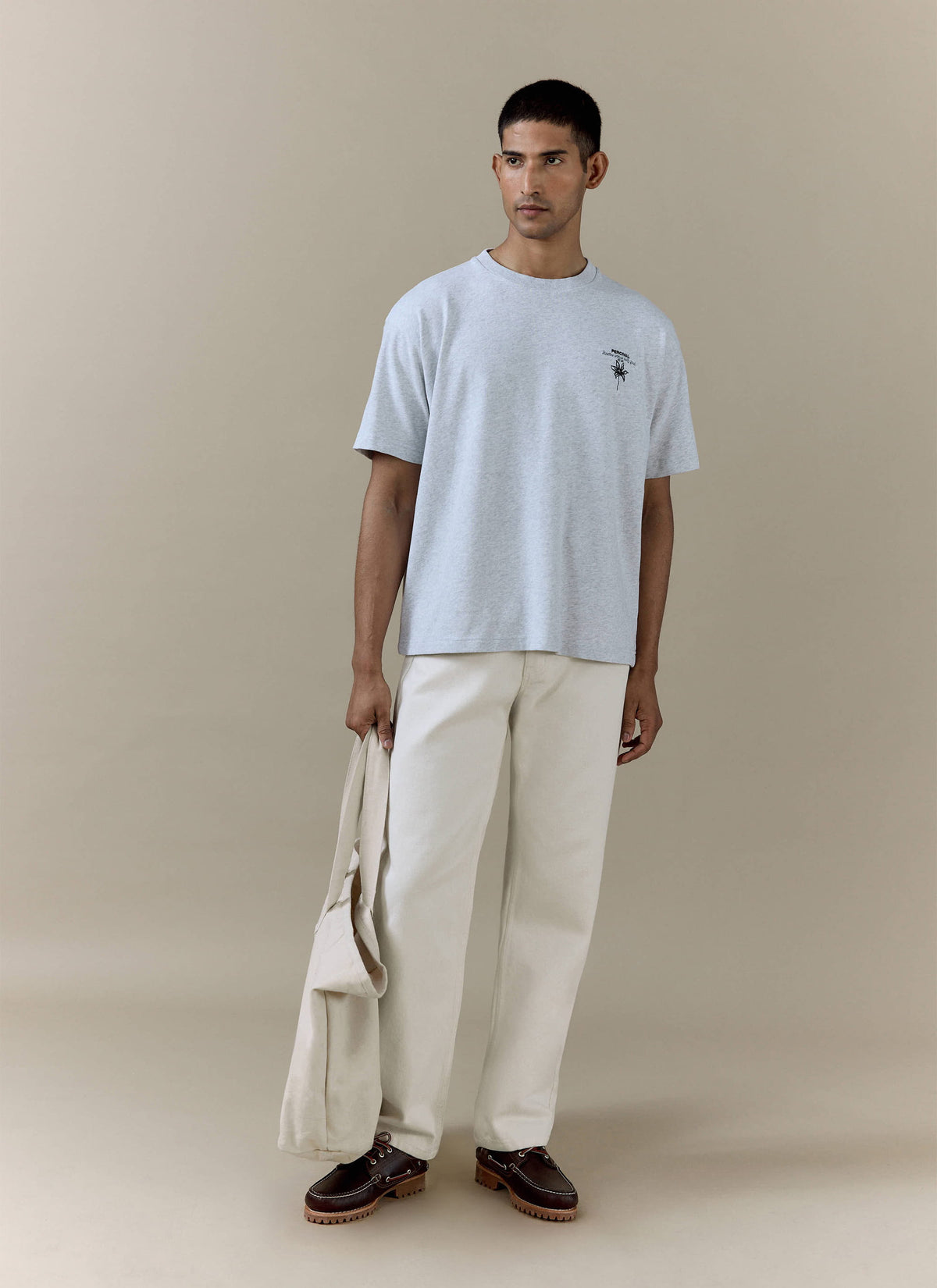 Men's Cream Straight Leg Denim Jeans - 100% BCI Cotton
