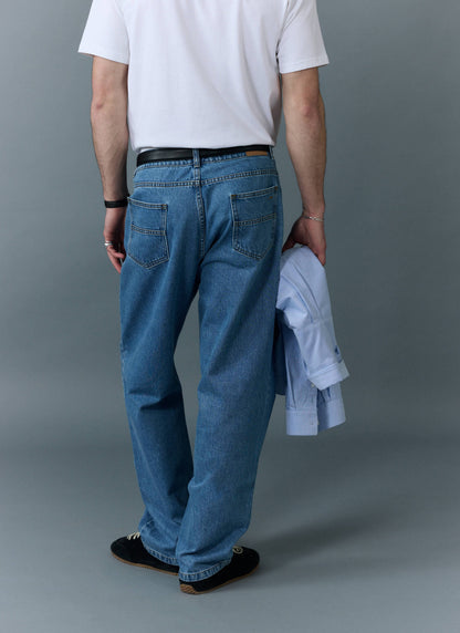 Percival Men's Relaxed Fit Jeans - Denim - Light Wash Blue