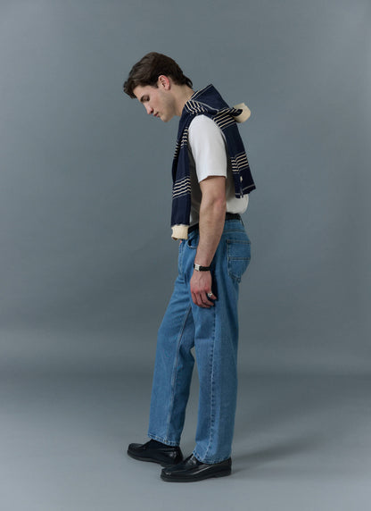 Men's Straight Leg Denim Jeans - BCI Cotton - Light Wash Blue