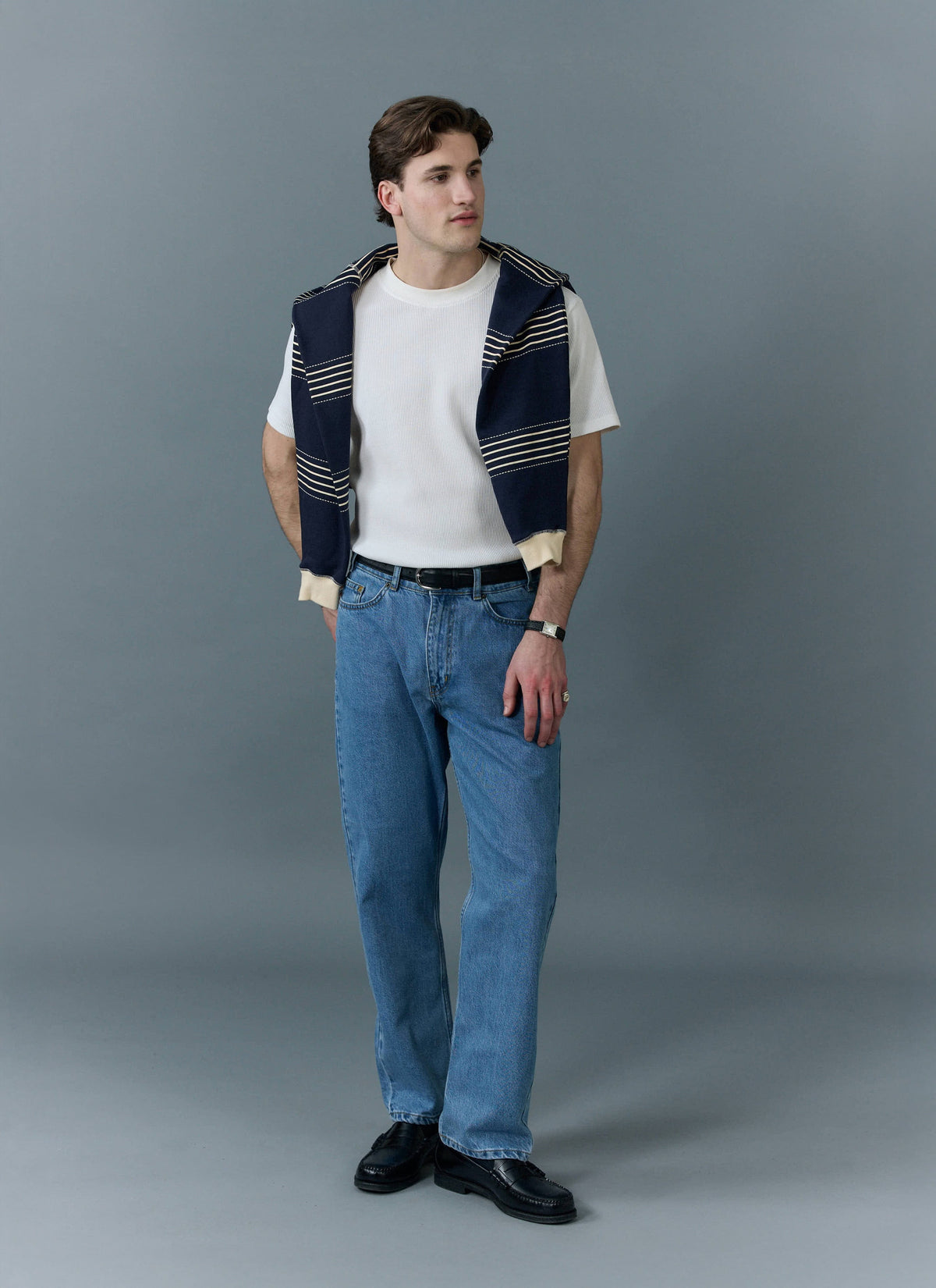 Men's Straight Leg Denim Jeans - BCI Cotton - Light Wash Blue