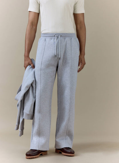 Men's Chronicle Straight Leg Trackpants - Grey Cotton Jersey