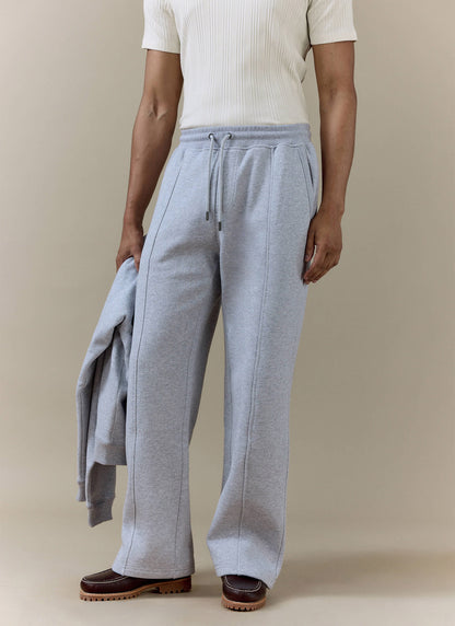 Men's Chronicle Straight Leg Trackpants - Grey Cotton Jersey