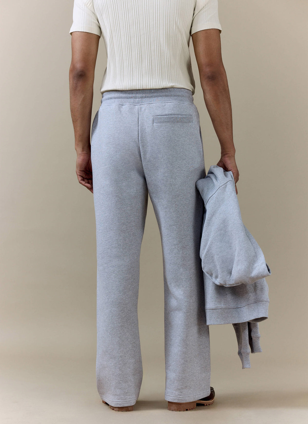 Men's Chronicle Straight Leg Trackpants - Grey Cotton Jersey
