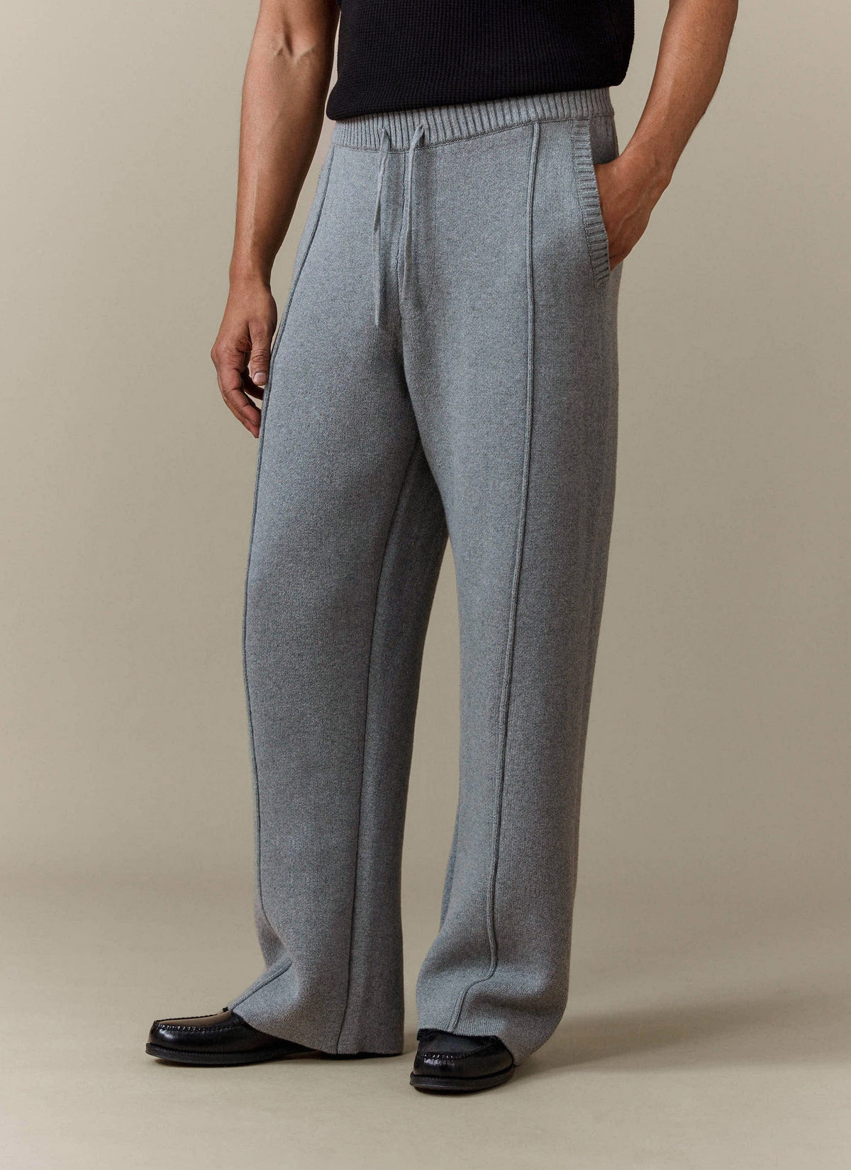 Men's Trackpants - Chronicle Knitted Straight Leg - 100% Cotton - Grey