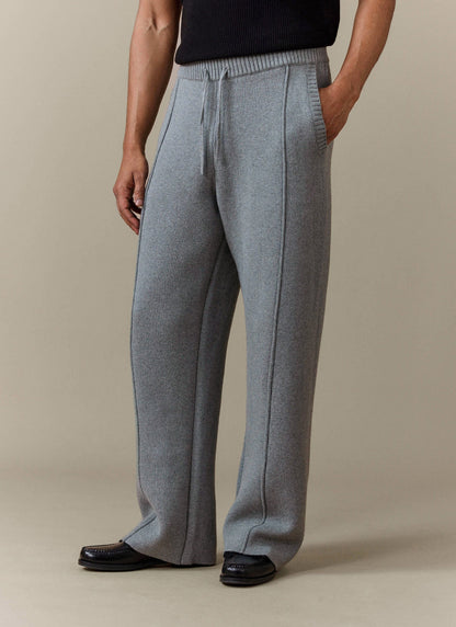 Men's Trackpants - Chronicle Knitted Straight Leg - 100% Cotton - Grey