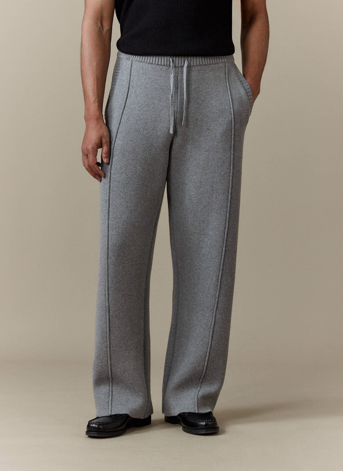 Men's Trackpants - Chronicle Knitted Straight Leg - 100% Cotton - Grey