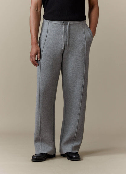 Men's Trackpants - Chronicle Knitted Straight Leg - 100% Cotton - Grey