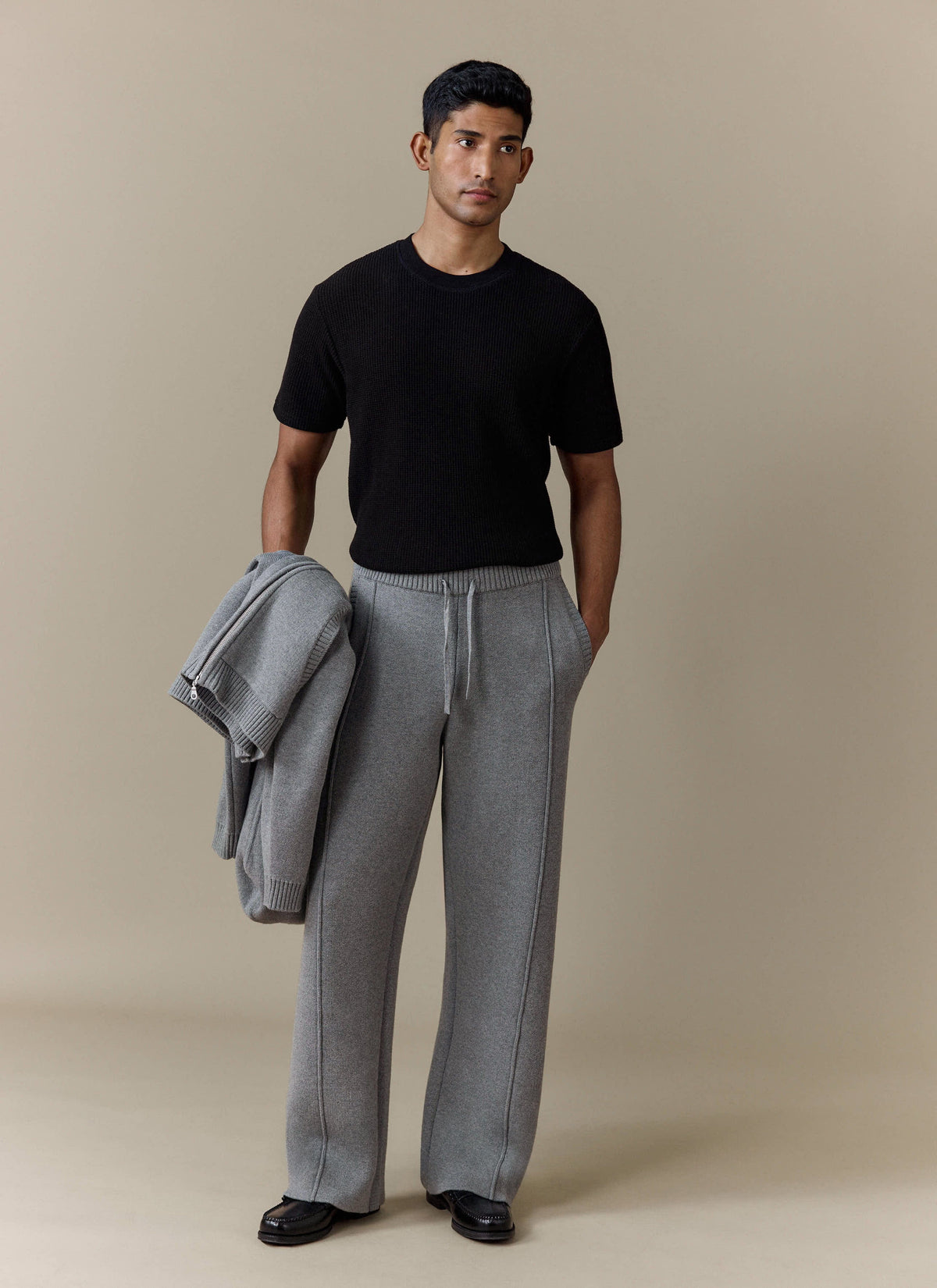 Men's Trackpants - Chronicle Knitted Straight Leg - 100% Cotton - Grey