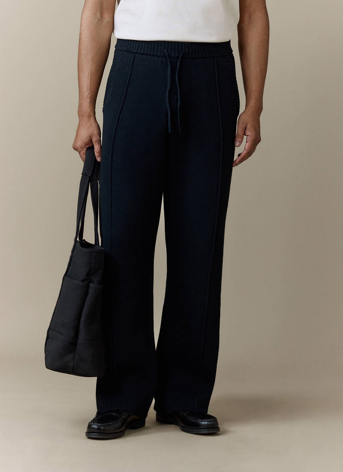 Chronicle Knitted Straight Leg Trackpants - Cotton - Black