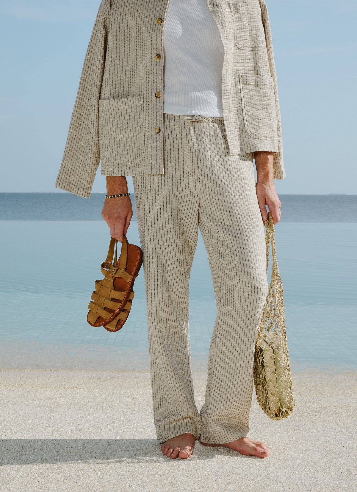 Sorrento Linen Trousers - Cotton Linen - Cream
