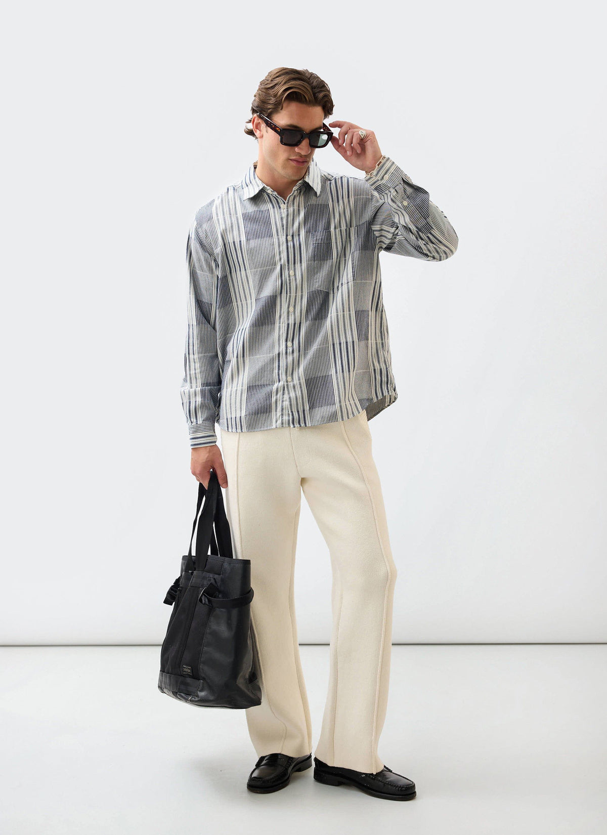 Chronicle Knitted Straight Leg Trackpants - Cotton - Cream