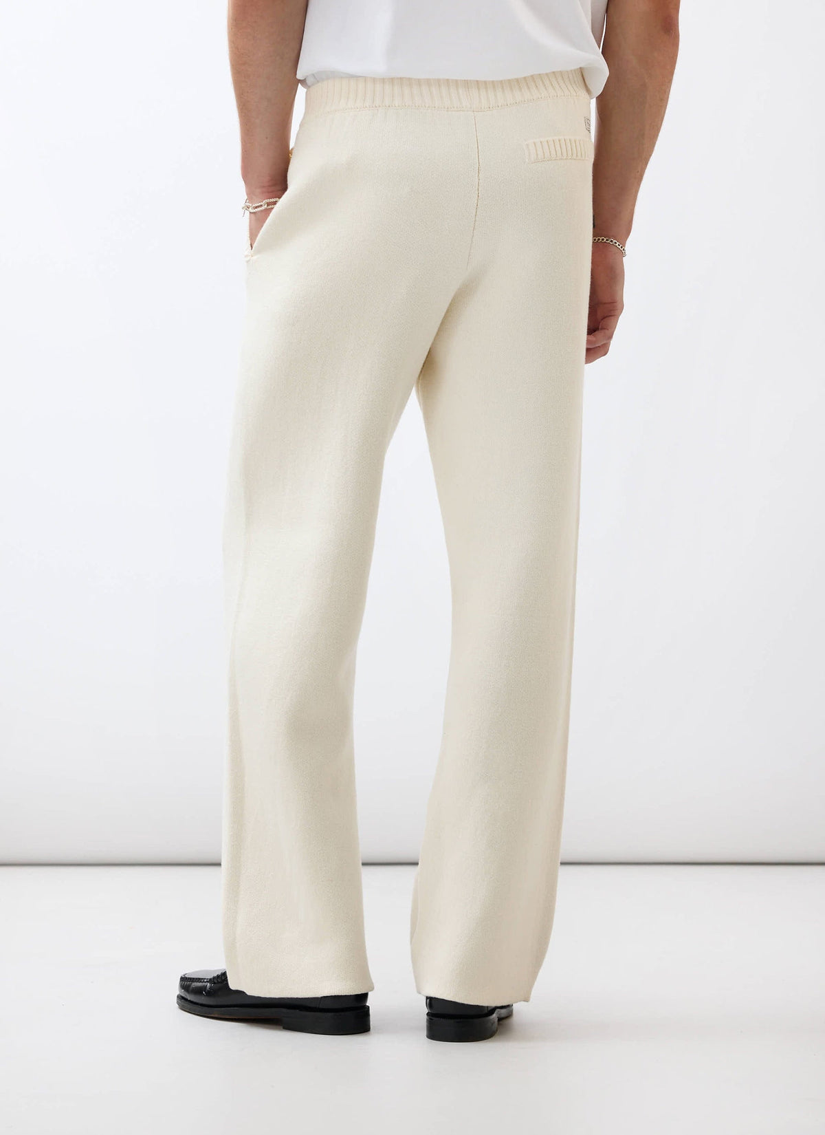 Chronicle Knitted Straight Leg Trackpants - Cotton - Cream