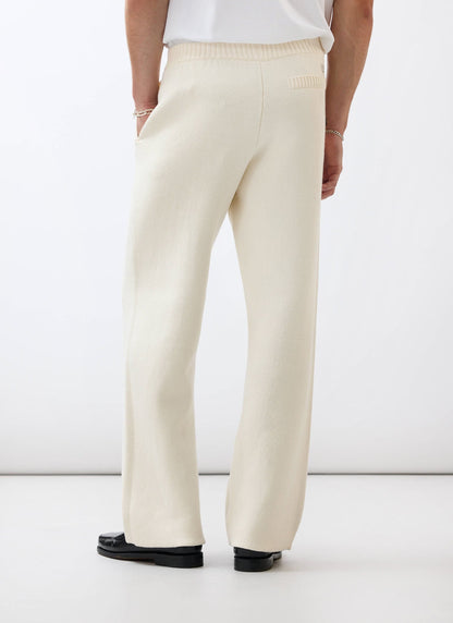 Chronicle Knitted Straight Leg Trackpants - Cotton - Cream