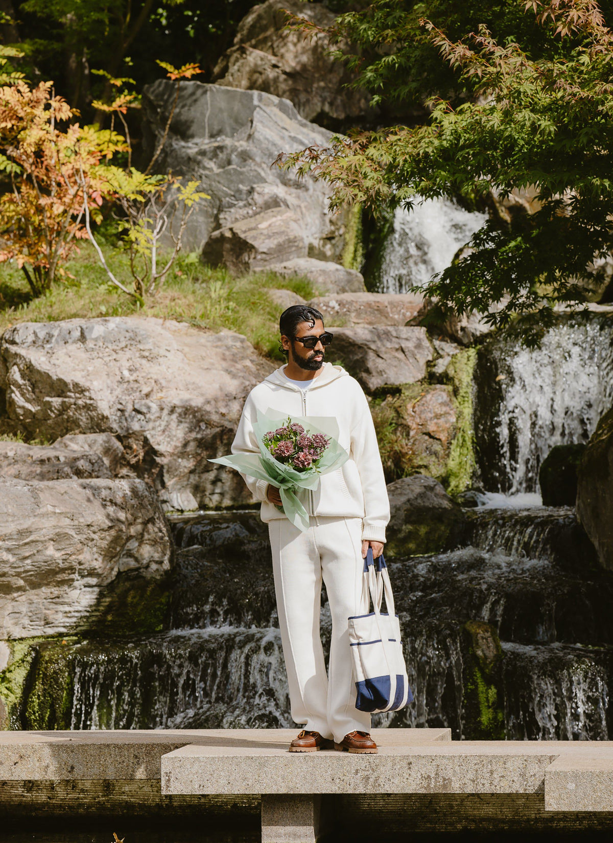 Chronicle Knitted Straight Leg Trackpants - Cotton - Cream