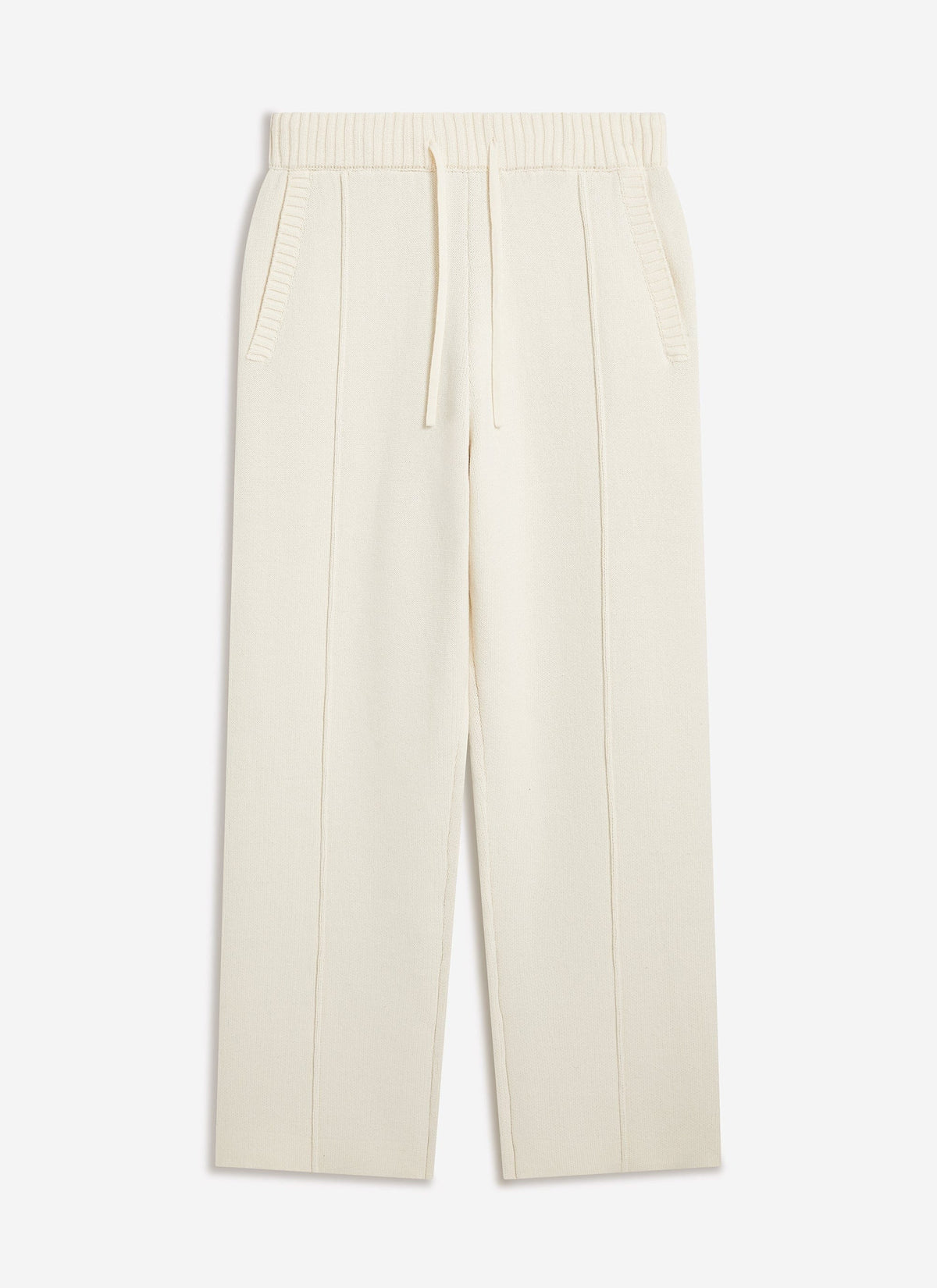 Chronicle Knitted Straight Leg Trackpants - Cotton - Cream