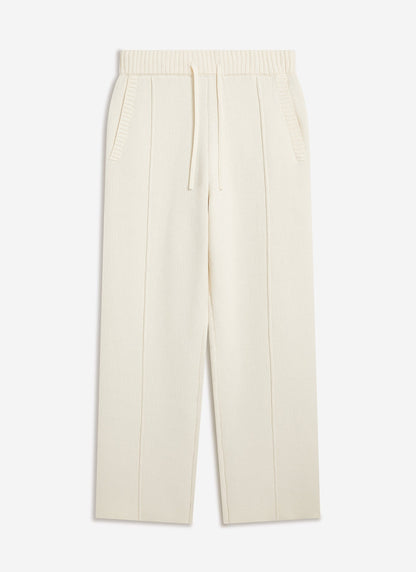 Chronicle Knitted Straight Leg Trackpants - Cotton - Cream