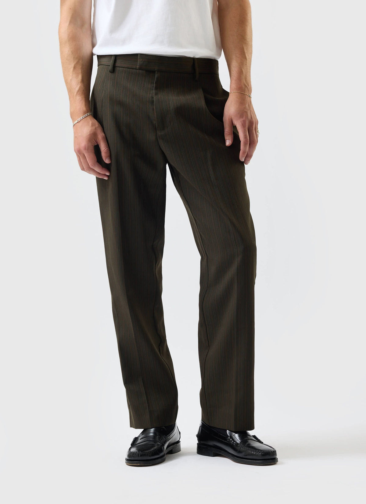 Men's Suit Trousers: Chapter - Pleated - Cotton - Forest Green
