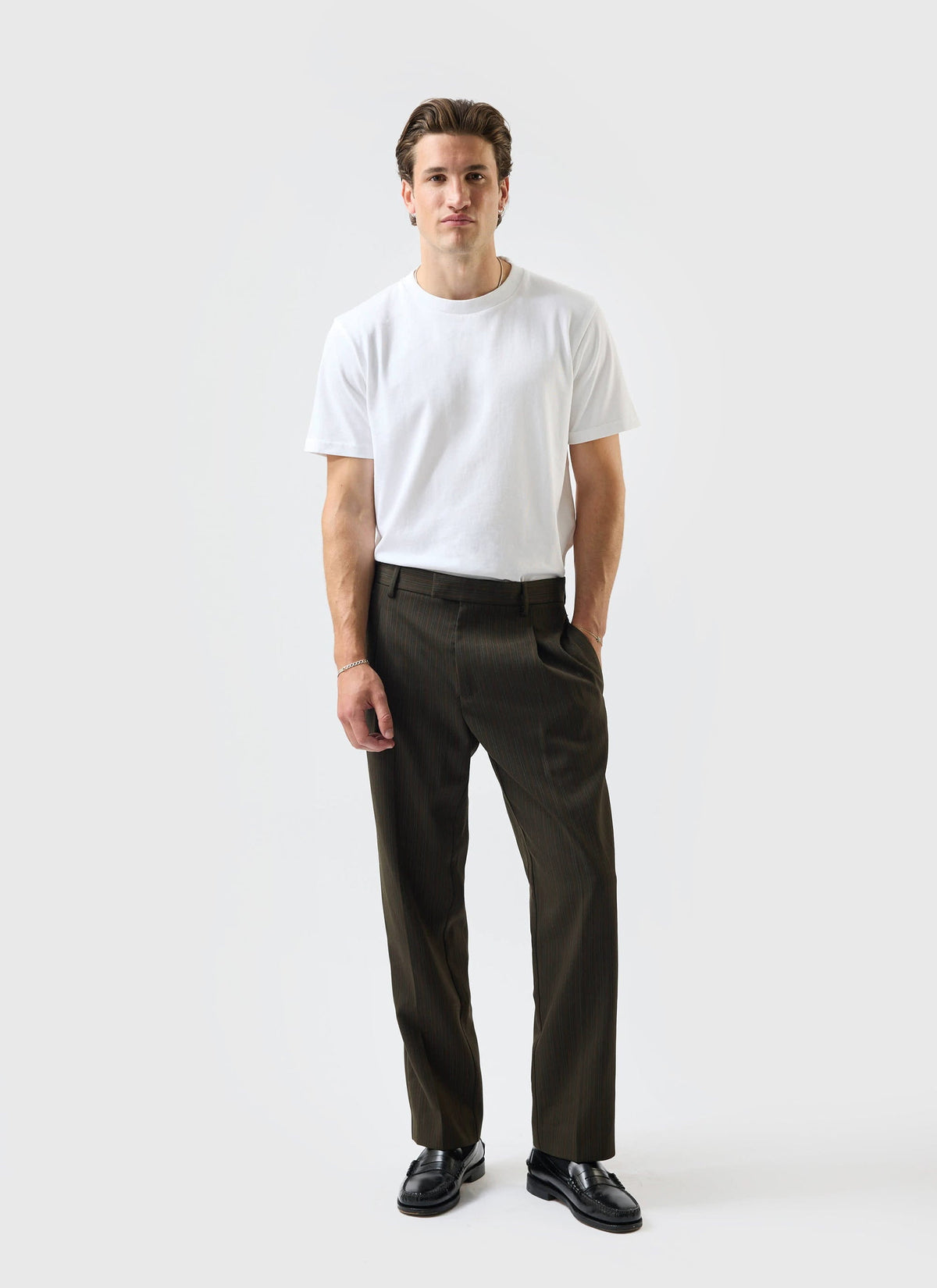 Men's Suit Trousers: Chapter - Pleated - Cotton - Forest Green