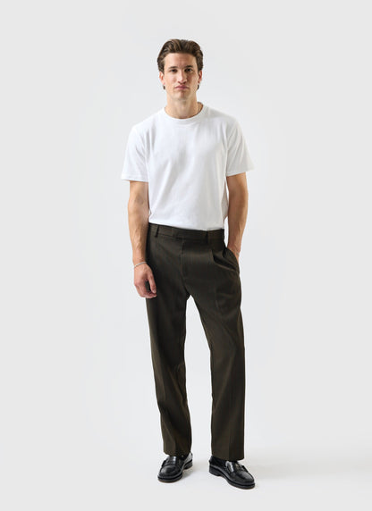 Men's Suit Trousers: Chapter - Pleated - Cotton - Forest Green