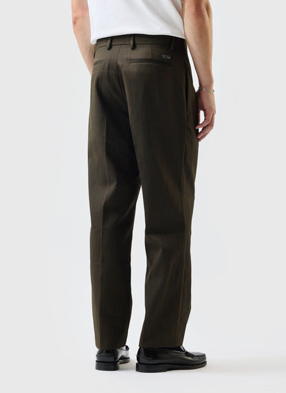 Men's Suit Trousers: Chapter - Pleated - Cotton - Forest Green