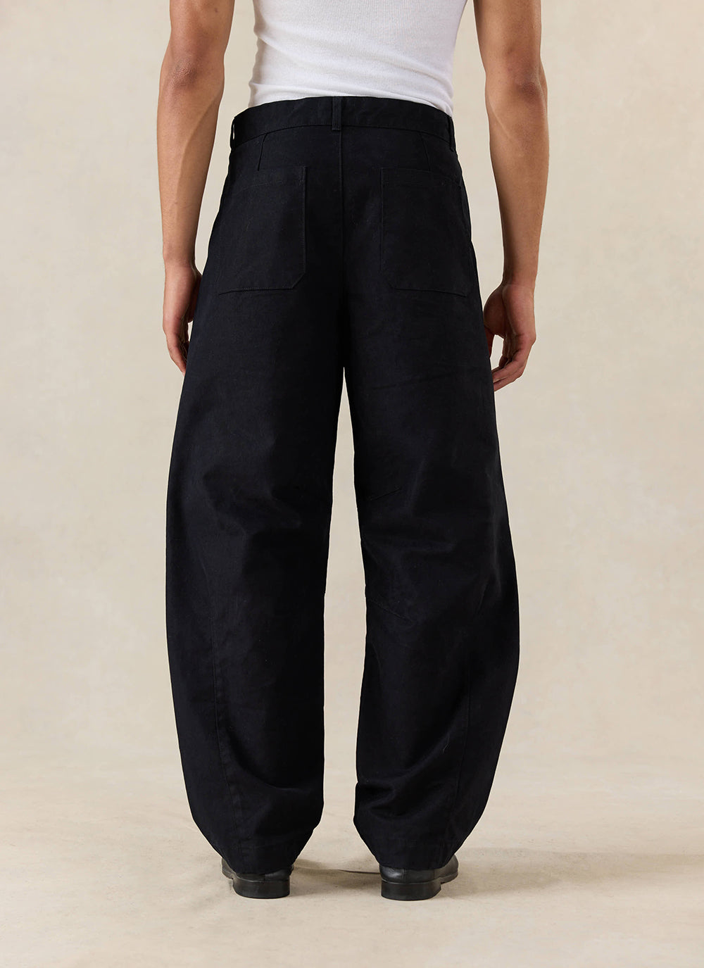 Men's Barrel Leg Trousers - Milo - Cotton - Black - Percival