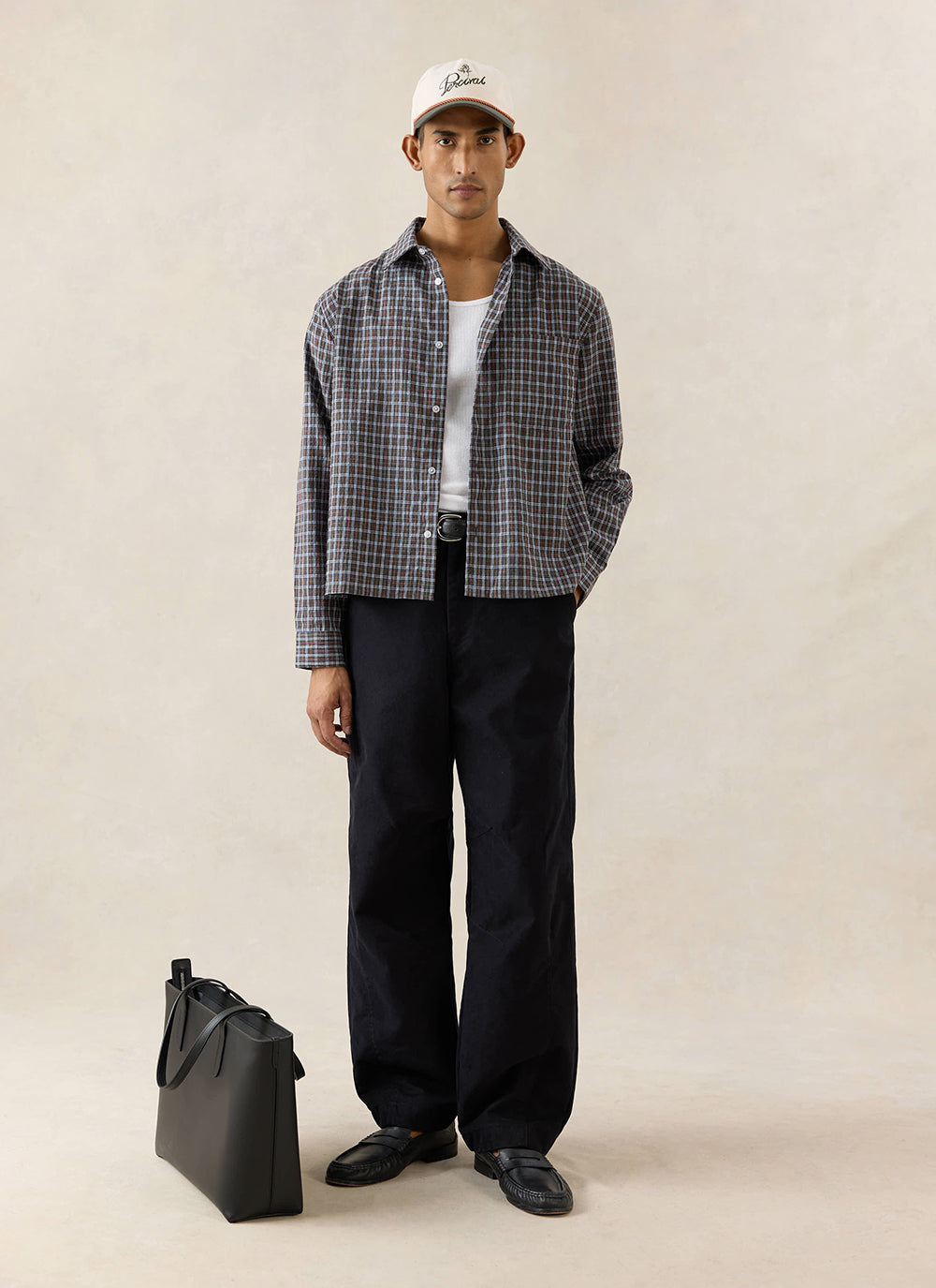 Men's Barrel Leg Trousers - Milo - Cotton - Black - Percival