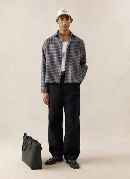 Men's Barrel Leg Trousers - Milo - Cotton - Black - Percival