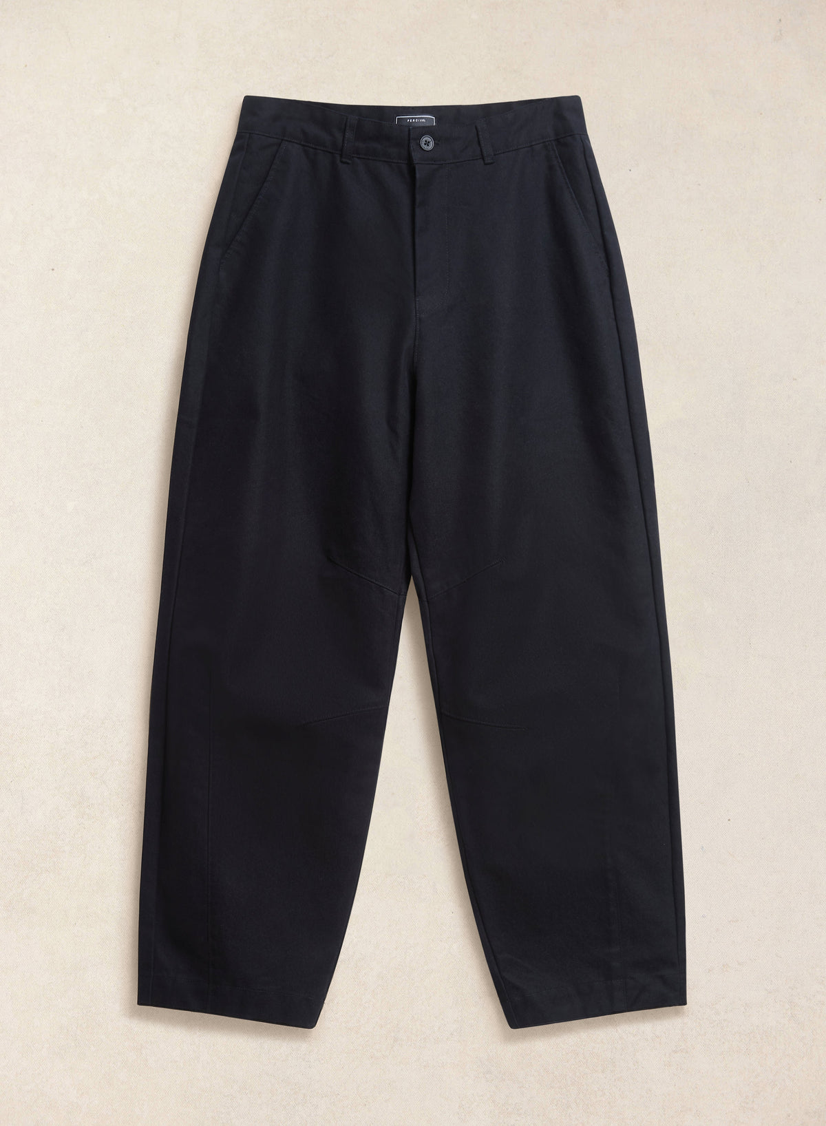 Men's Barrel Leg Trousers - Milo - Cotton - Black - Percival