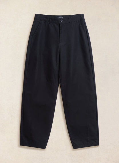 Men's Barrel Leg Trousers - Milo - Cotton - Black - Percival
