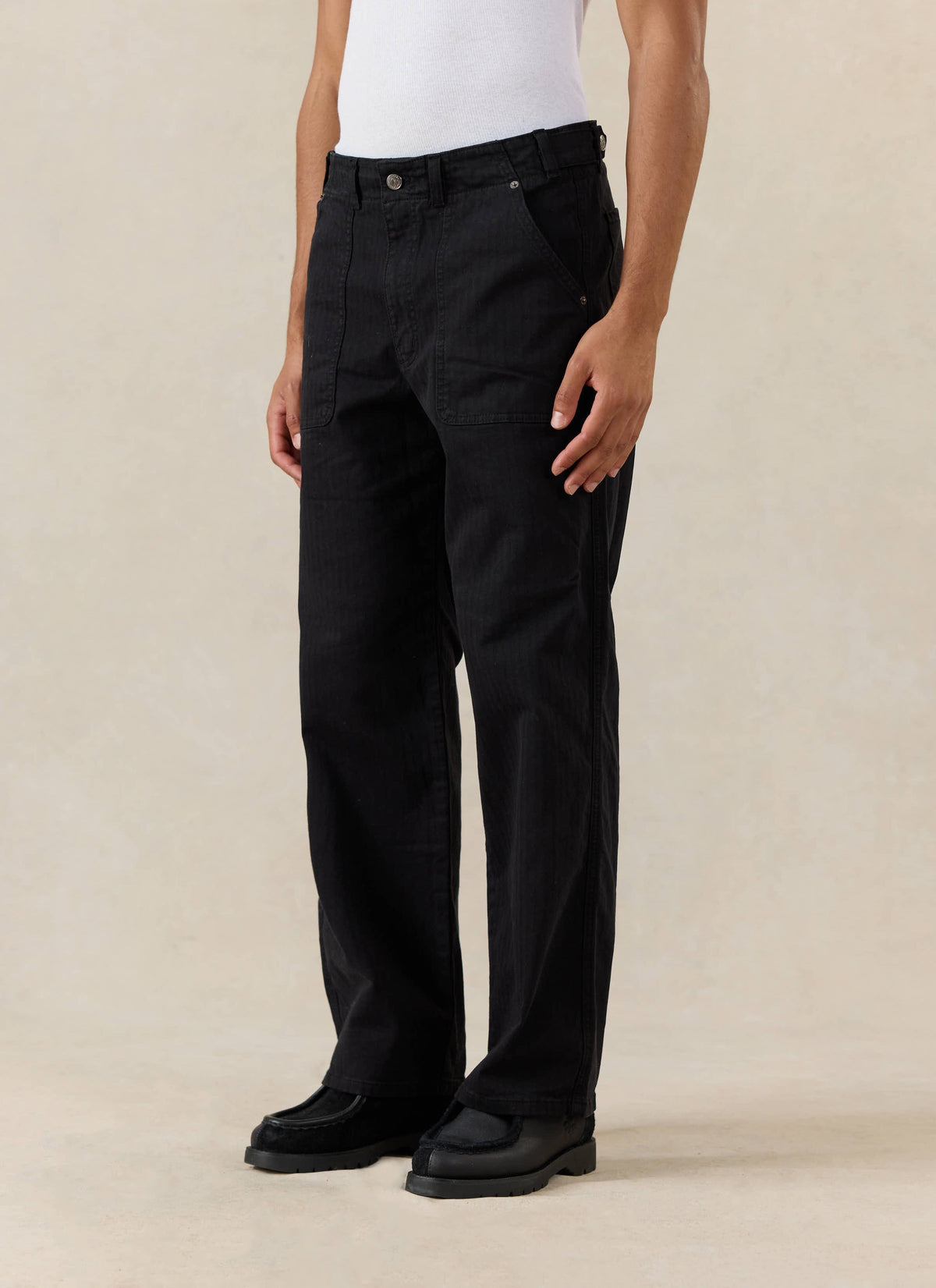 Men's Carpenter Trousers - Lungo - Cotton - Black - Percival