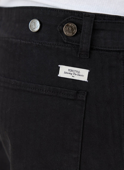 Men's Carpenter Trousers - Lungo - Cotton - Black - Percival