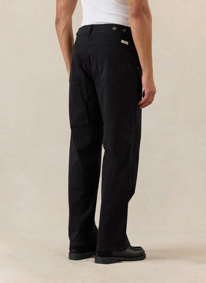 Men's Carpenter Trousers - Lungo - Cotton - Black - Percival