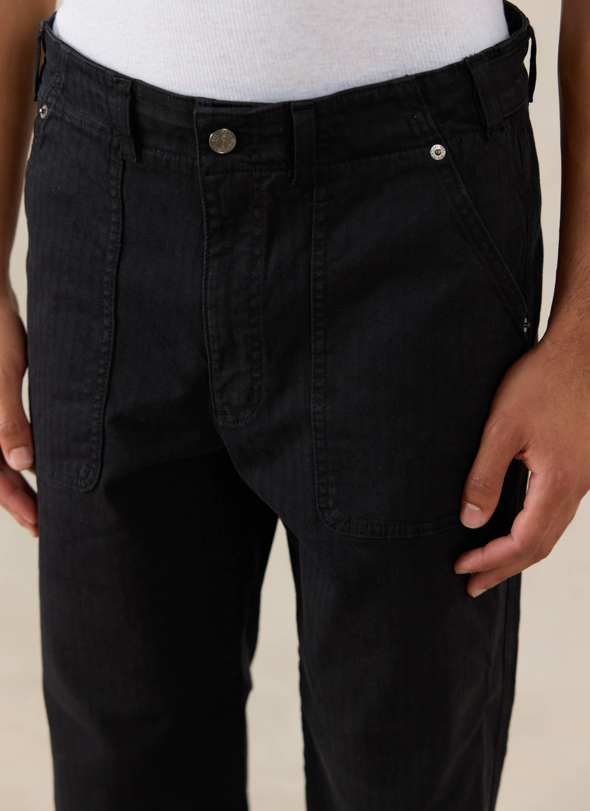 Men's Carpenter Trousers - Lungo - Cotton - Black - Percival