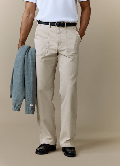 Men's Carpenter Trousers - Cotton - Cream