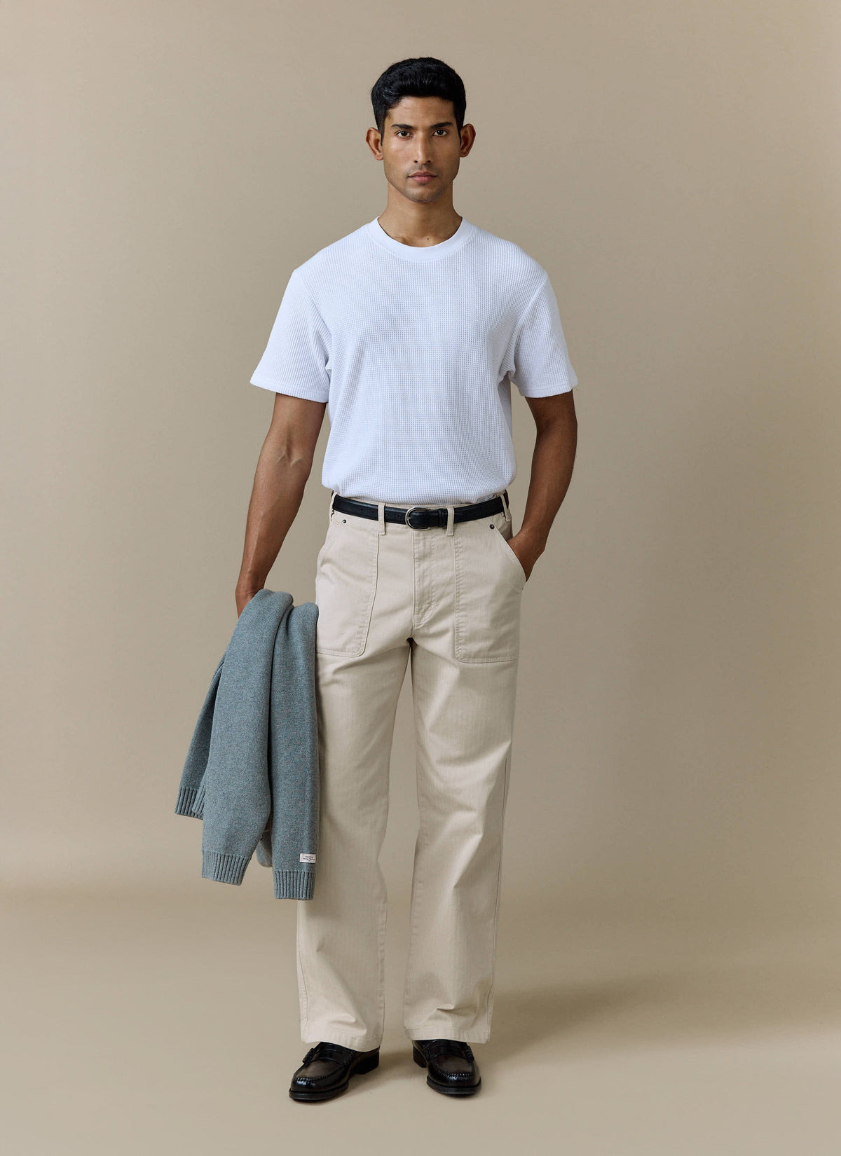 Men's Carpenter Trousers - Cotton - Cream