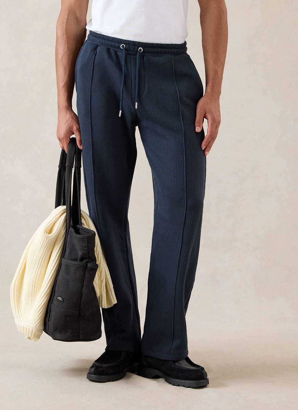 Conrad Straight Leg Trackpants - Navy Cotton - Percival