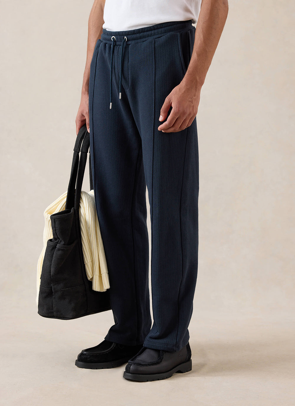 Conrad Straight Leg Trackpants - Navy Cotton - Percival