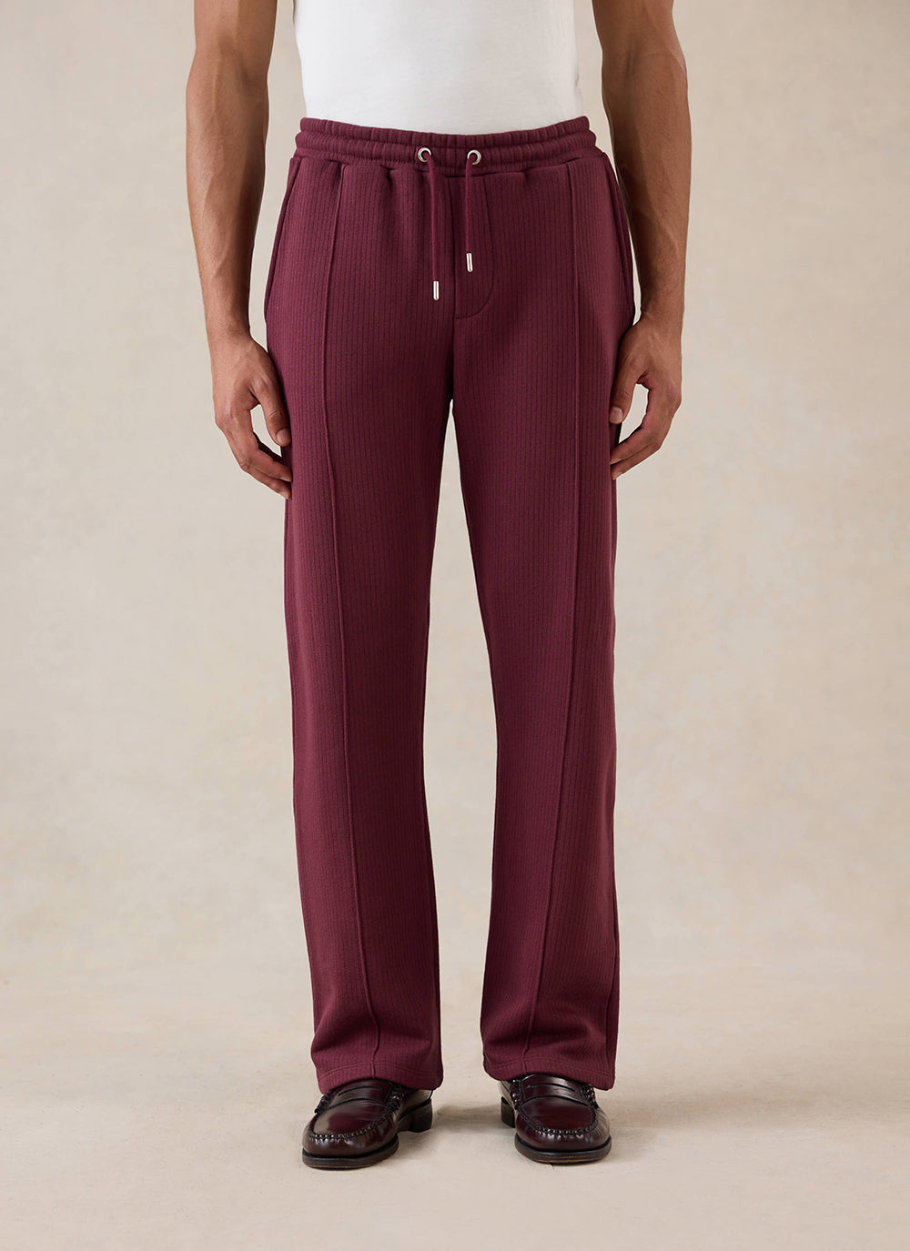 Men's Conrad Trackpants - Burgundy Cotton - Percival