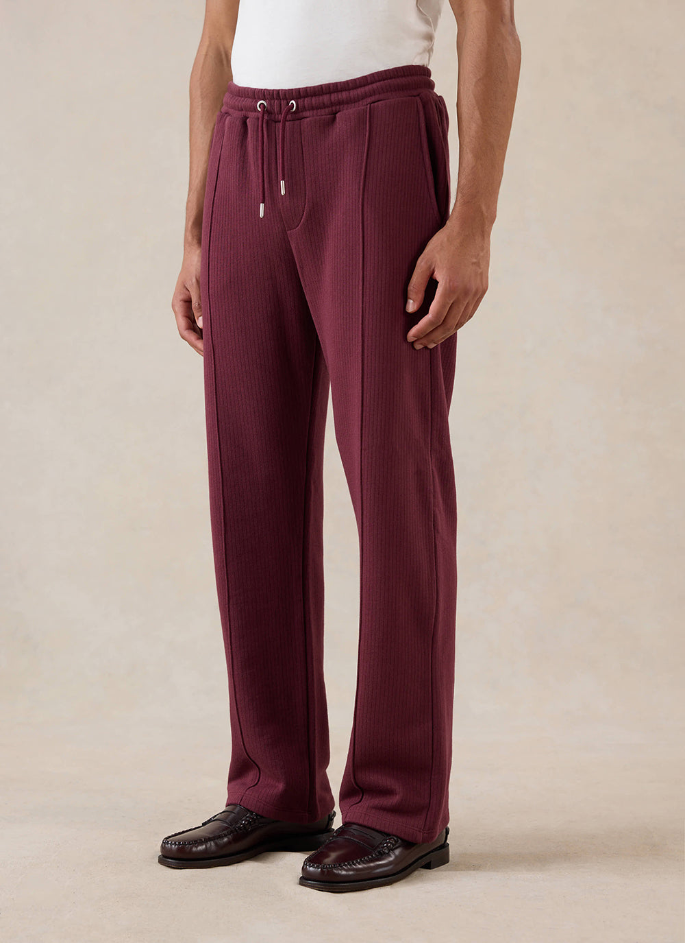 Men's Conrad Trackpants - Burgundy Cotton - Percival