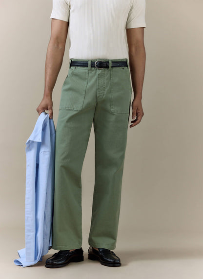 Men's Carpenter Trousers - Cotton - Sage Green