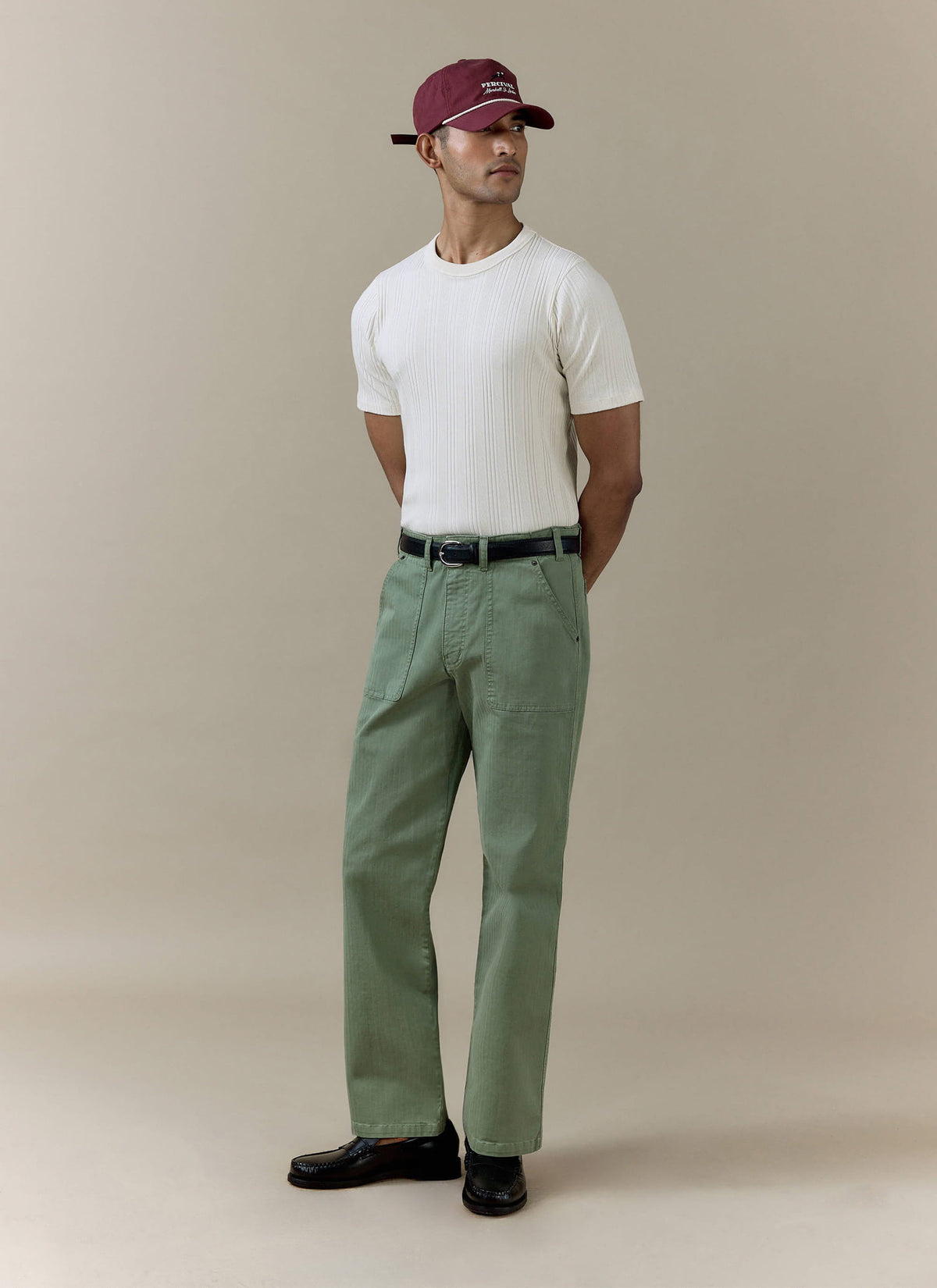 Men's Carpenter Trousers - Cotton - Sage Green