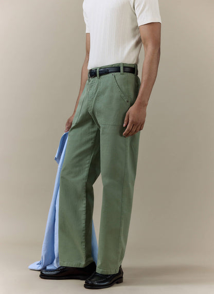 Men's Carpenter Trousers - Cotton - Sage Green
