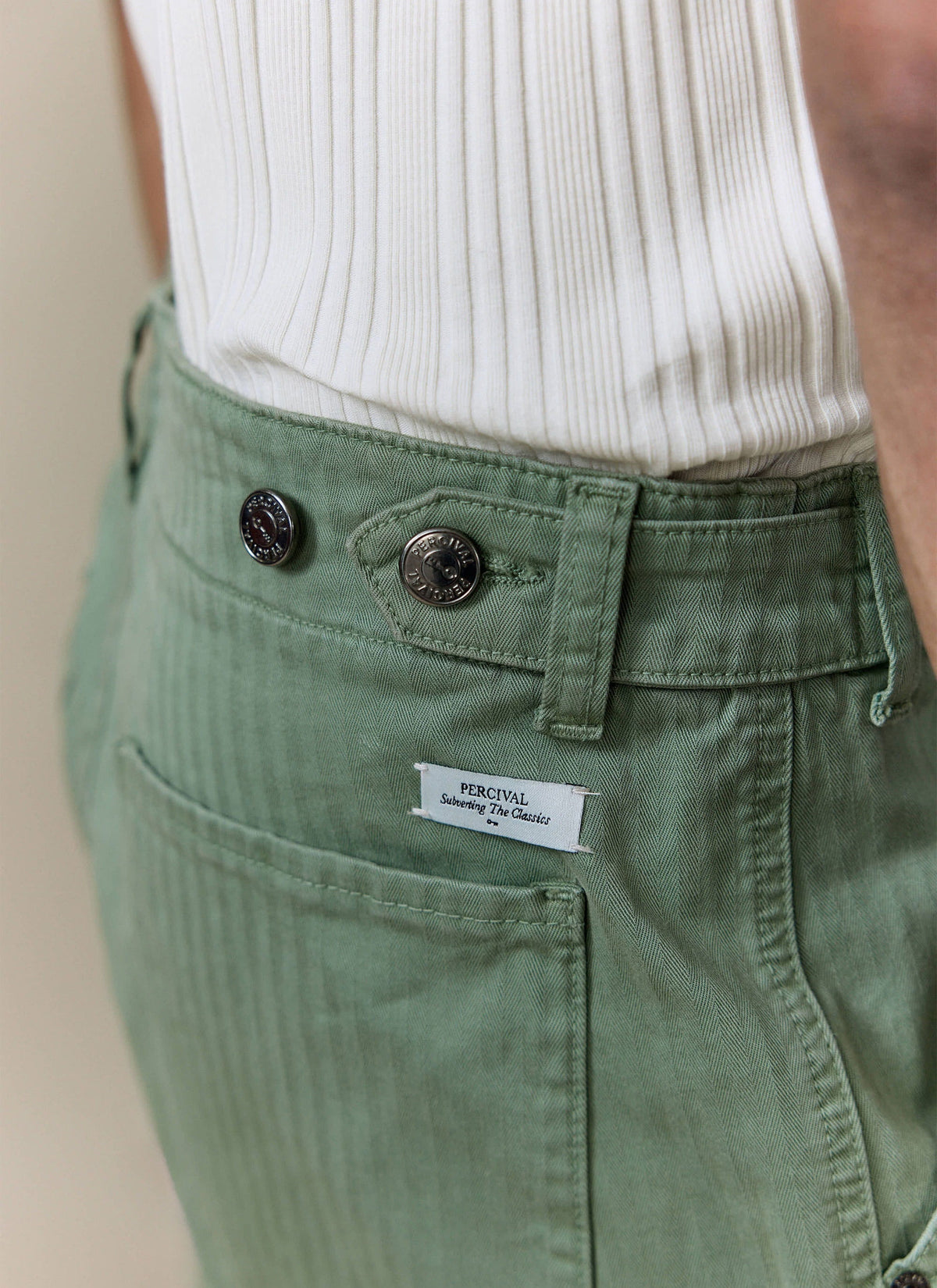 Men's Carpenter Trousers - Cotton - Sage Green