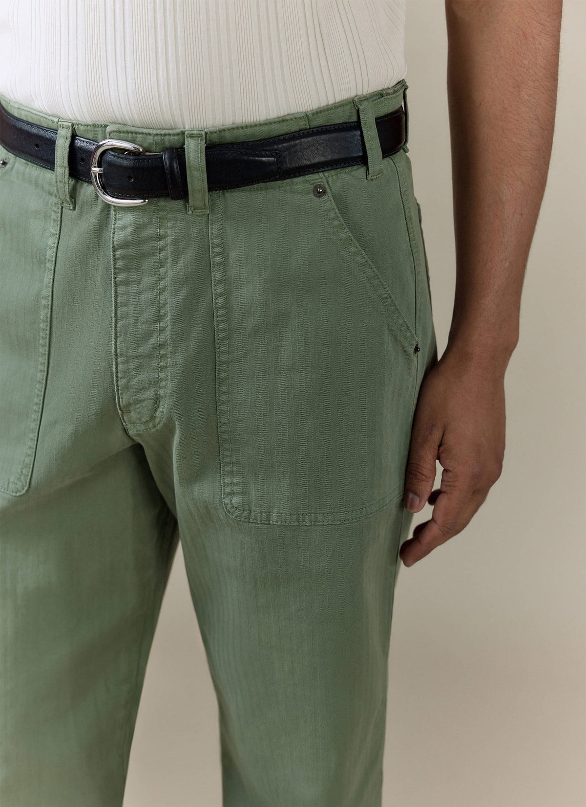 Men's Carpenter Trousers - Cotton - Sage Green
