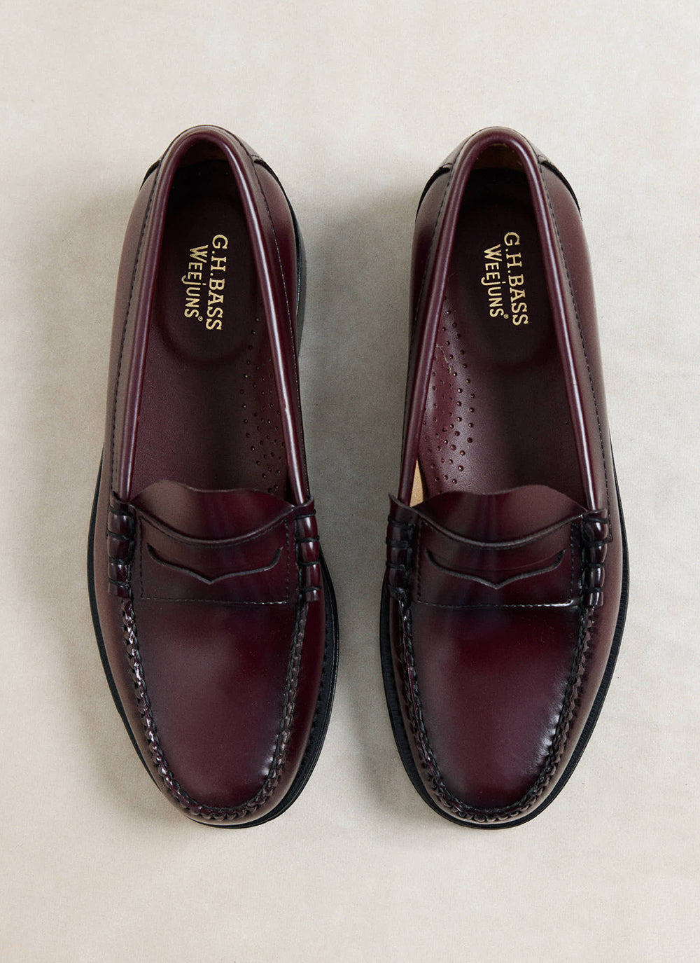 G.H. Bass Weejun Larson Penny Loafers - Wine Leather - Percival