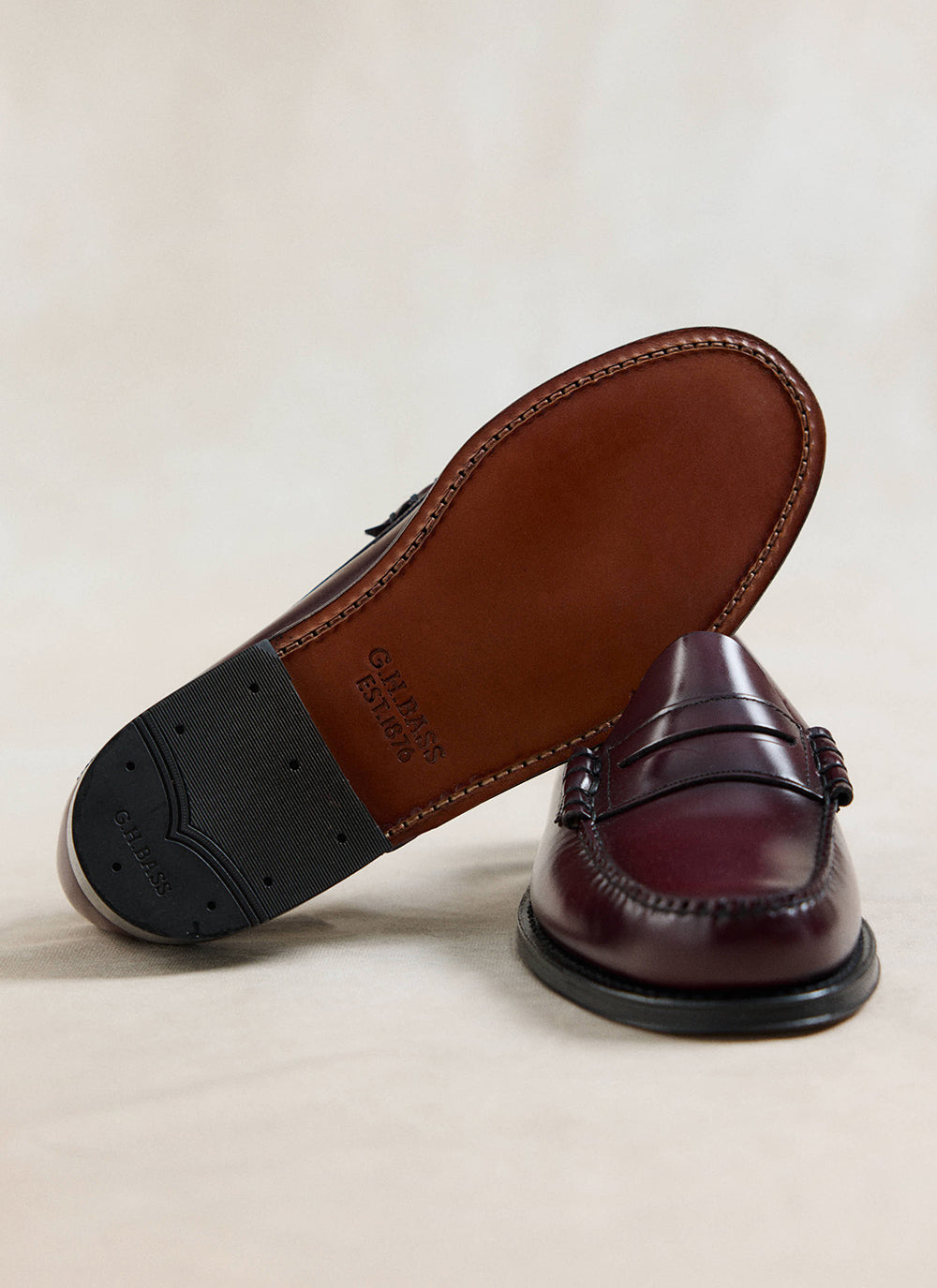 G.H. Bass Weejun Larson Penny Loafers - Wine Leather - Percival